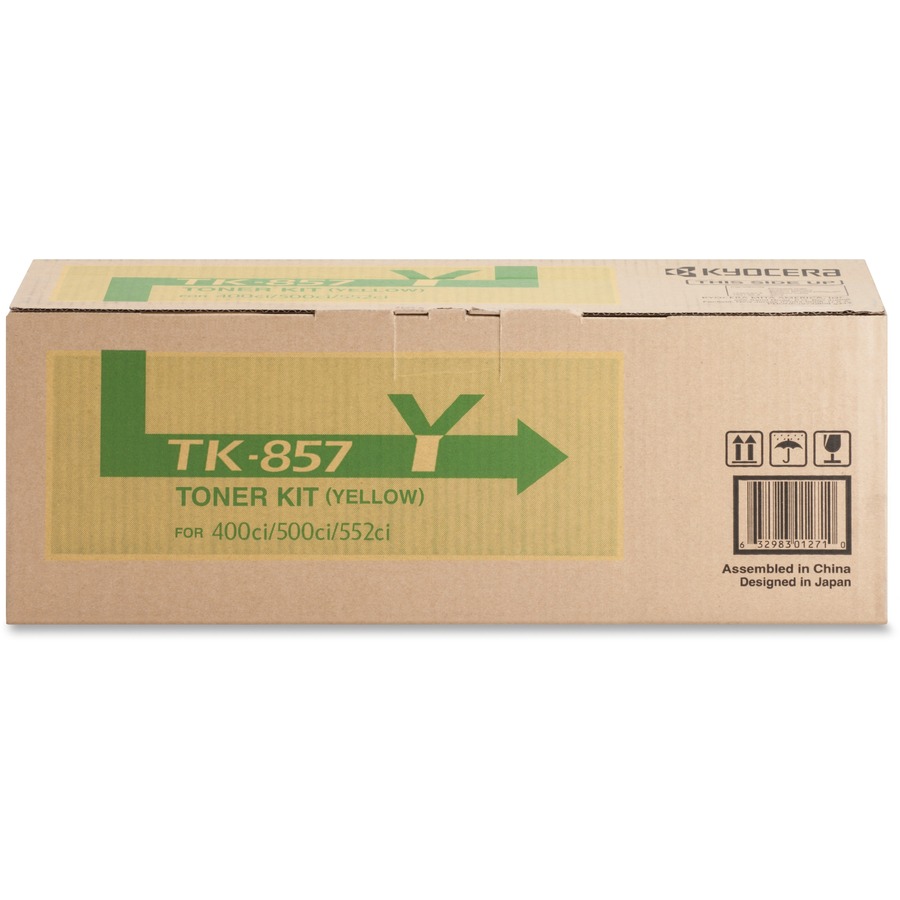 KYOCERA TK-857Y YELLOW TONER CARTRIDGE AND 1 WASTE CONTAINER FOR USE IN TASKALFA