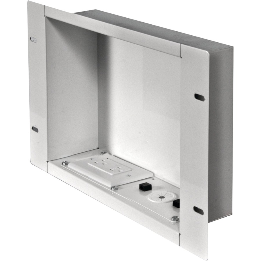 IN-WALL ACCESSORIES BOX - EPOXY - WHITE - POSITION HORIZONTALLY OR VERTICALLY TO
