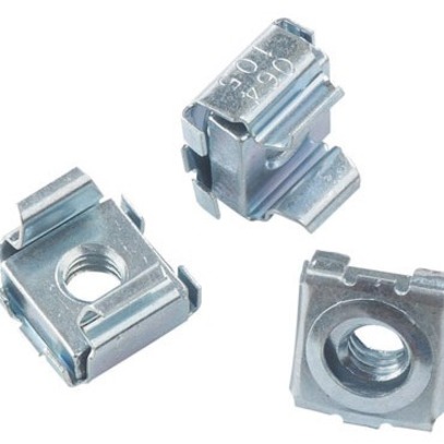 SGL HOLE CAGE NUTS,#12-24THREAD,50PC,CLR