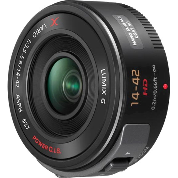 Panasonic Lumix H-PS14042K - 14 mm to 42 mm - f/22 - f/5.6 - Zoom Lens for Micro Four Thirds - 37 mm Attachment - 0.34x Magnification - 3x Optical Zoom - Optical IS - 2.40" (60.96 mm) Diameter - Black