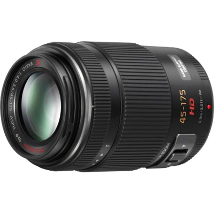 Panasonic H-PS45175K - 45 mm to 175 mm - f/22 - f/5.6 - Zoom Lens for Micro Four Thirds - 46 mm Attachment - 0.20x Magnification - 3.9x Optical Zoom - Optical IS - 2.43" (61.60 mm) Diameter