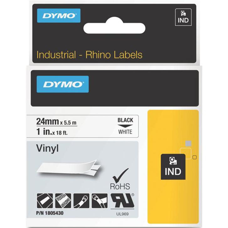 RHINO 1IN WHITE VINYL-24MM - THIS ITEM IS SUITABLE FOR USE IN RHINOPRO 6000 LABE