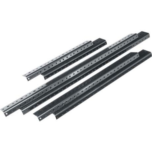 RACKRAIL - STEEL - BLACK - THE INSIDE OF THE RAIL PROVIDES CABLE MANAGEMENT LACI