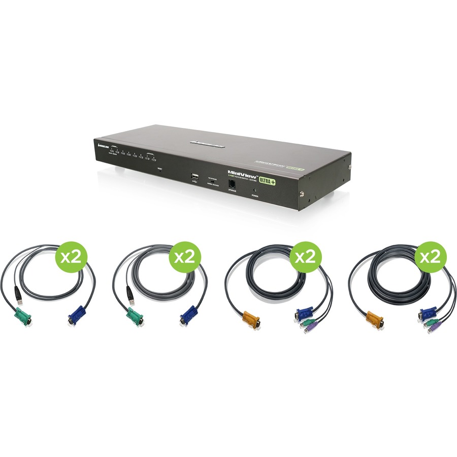 8-PORT COMBO VGA KVMP SWITCH W/ 4 USB AND 4 PS/2 CABLES