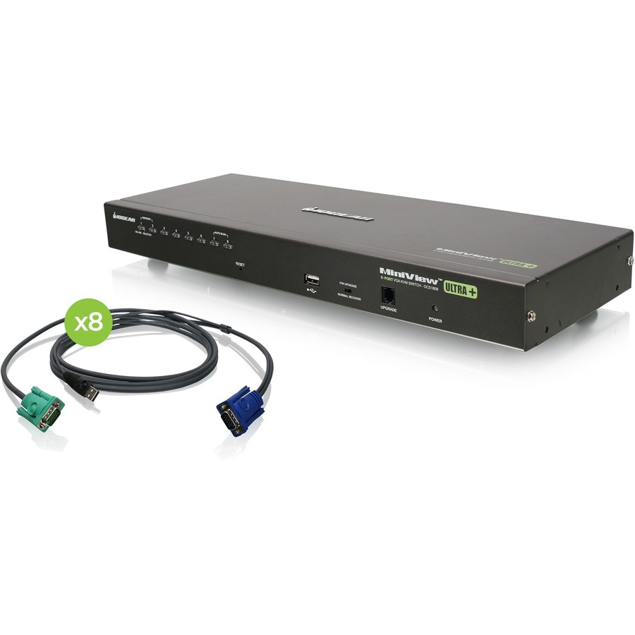 8 PORT VGA KVM SWITCH WITH USB CABLES (TAA) INCLUDES 8 USB CABLES