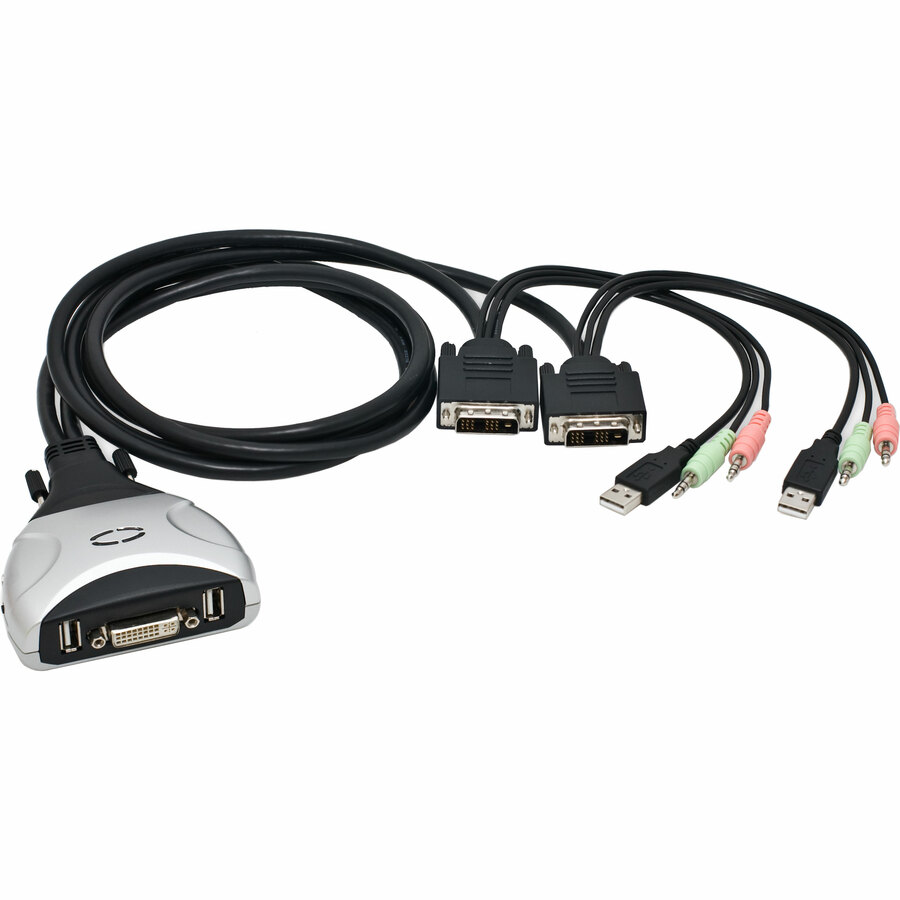 USB INTERFACE, 2X PORTS DVI CABLE KVM SW