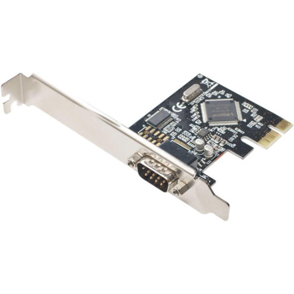 PCIE 1X DB9 PORT SERIAL CARD, MOSCHIP 9901 CHIPSET, WITH LOW PROFILE BRACKET