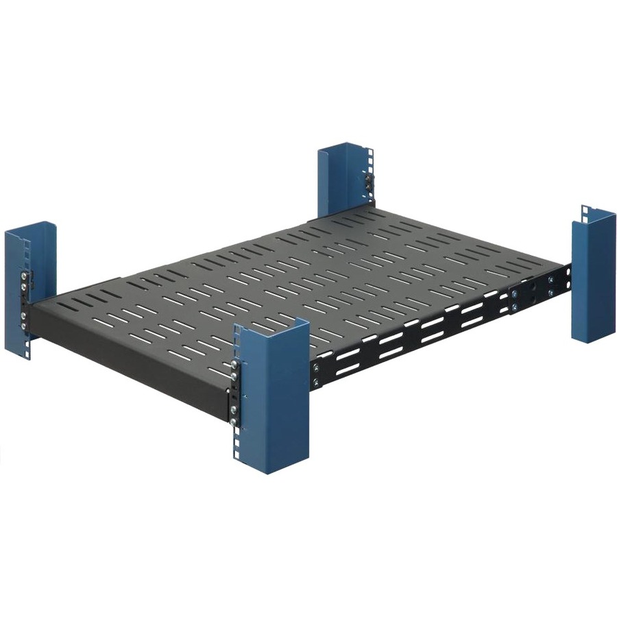 4POST HEAVY DUTY FIXED SHELF WITH 900 POUND WEIGHT CPACITY. SHELF DEPTH IS 28 IN