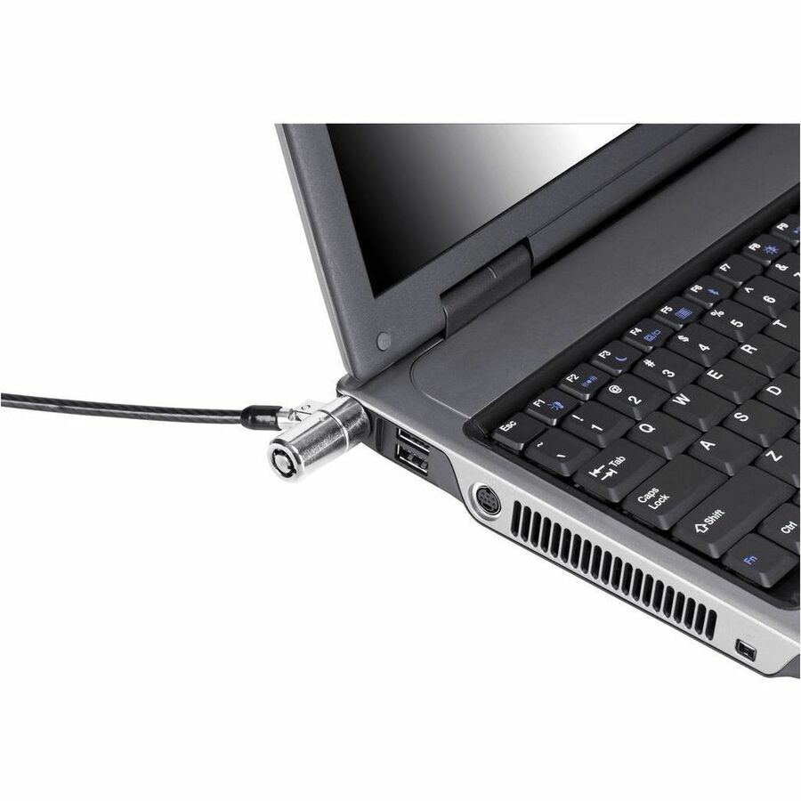 DEFCON T-LOCK KEYED CABLE LOCK - GALVANIZED STEEL - BLACK - COMPATIBLE WITH KENS