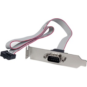 Startech 1 Port 16in DB9 Serial Port Bracket to 10 Pin Header - Low Profile (PLATE9M16LP)