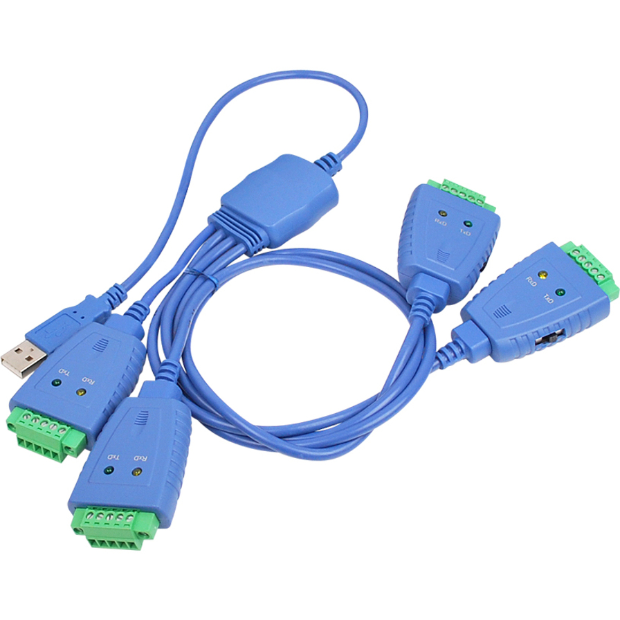 ULTRA-HIGH RESOLUTION 4-PORT INDUSTRIAL USB TO SERIAL ADAPTER CABLE ADDS 4 RS-42