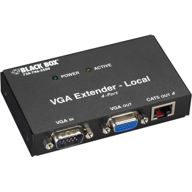 EXTEND VGA AS FAR AS 500 FEET (152.4 M) TO FOUR SEPARATE LOCATIONS OVER CAT5, CA