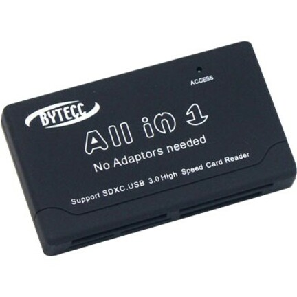 USB 3.0 6 SLOTS ALL-IN-1 PALM SIZE CARD READER/WRITER, BLACK RUBBER COATING CASE