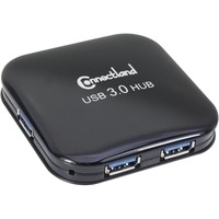 SYBA USB 3.0 4-port Pocket Size Hub, 5Gbps Data Rate, Free AC Adapter and Cable, Color Black (CL-HUB20126)