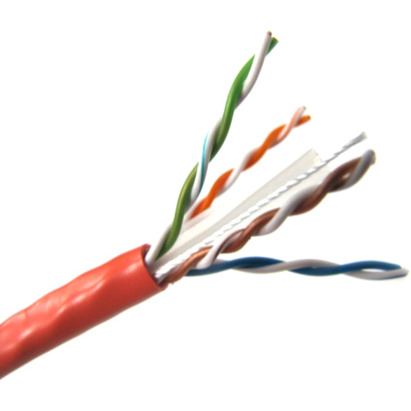WELTRON CAT6 PLENUM SOLID 550MHZ CMR UTP CABLE 1000FT ORANGE TAA COMPLIANT