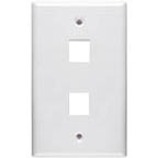 2 PORT SINGLE GANG KEYSTONE FACEPLACE WH