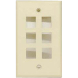 6 PORT SINGLE GANG KEYSTONE FACEPLACE IV