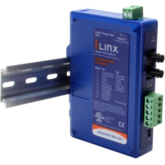 TRIPLE ISOLATED RS-232/422/485 TO SINGLE MODE FIBER ST CONVERTER