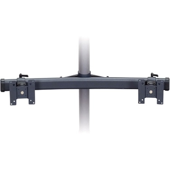 DUAL MONITOR CURVED BOW ARM.