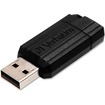 Verbatim 8GB Pinstripe USB Flash Drive - Black - 8 GB - USB 2.0 - Black - Lifetime Warranty - 1 Each