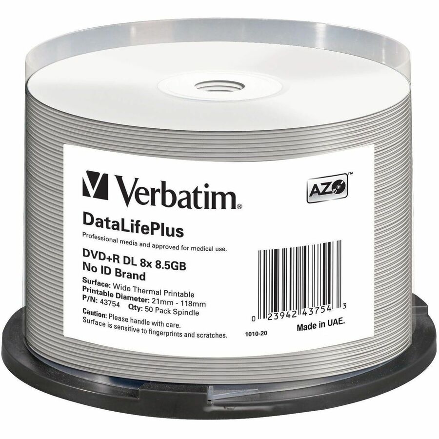 DVD+R DL 8.5GB 8X, WHITE WIDE THERMAL PRINTABLE, 50PK SPINDLE (EVEREST, TEAC COM
