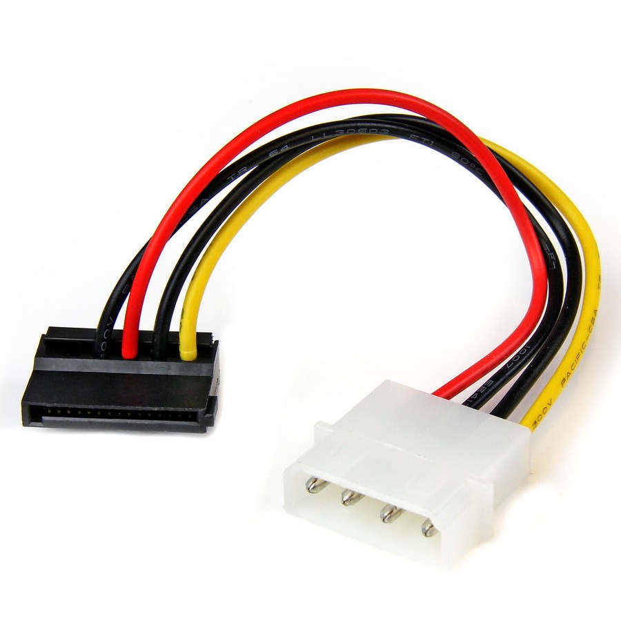 STARTECH Adaptateur de câble d&#39;alimentation Molex vers SATA à angle gauche 6 pouces à 4 broches - 6&quot; - LP4 - SATA (SATAPOWADPL)