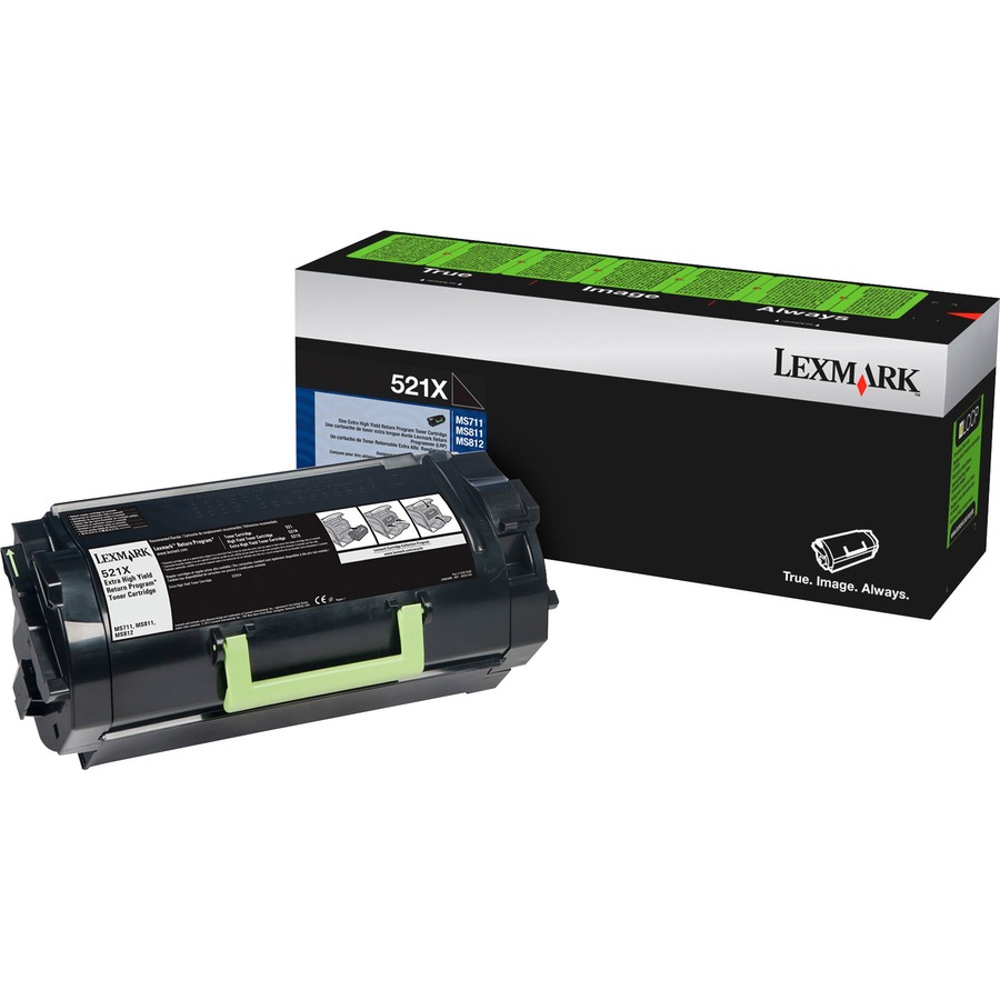 Lexmark (521X) - Cartouche de toner noir à très haut rendement pour imprimantes Lexmark -- Laser - 45 000 pages - Programme de collecte et de recyclage des cartouches (52D1X00)