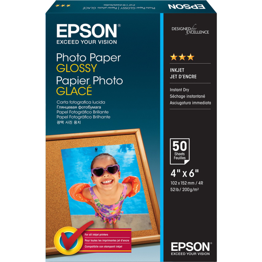 EPSON PAPER - RESIN COATED GLOSSY PHOTO PAPER - 4 IN X 6 IN - 50 PCS