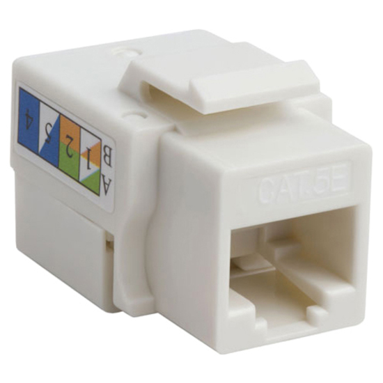 4XEM CAT5E Keystone Jack Punch Down White | RJ45, TAA, Enterprise