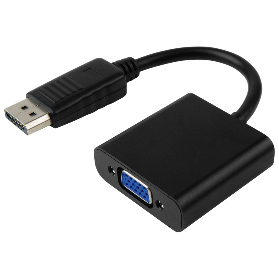 4xem 8in Displayport to Vga Adapter Dp Male to Vga Female Black