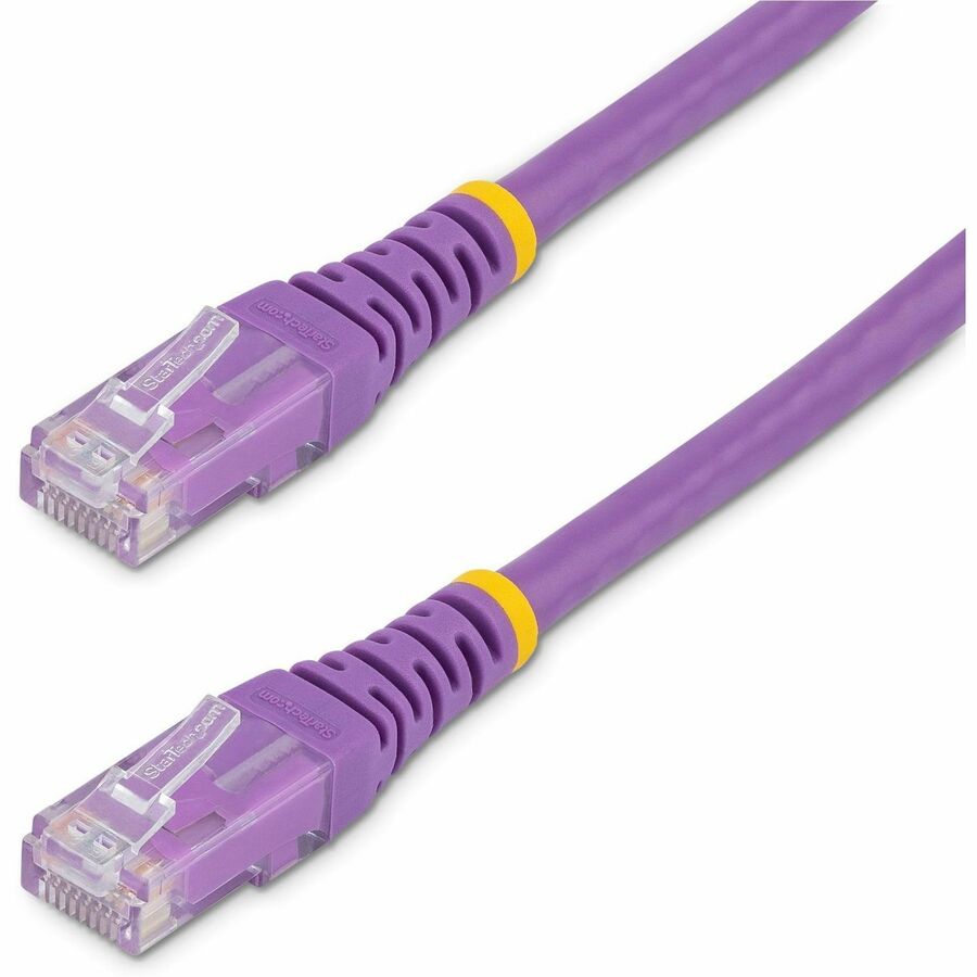 StarTech 15ft CAT6 Ethernet Cable - Purple Molded Gigabit - 100W PoE UTP 250Mhz - Category 6 Patch Cord UL Certified Wiring/TIA