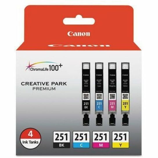 CLI-251 4 COLOR INK PACK FOR THE CANON MG6320, IP7220, MG5420, MX922, MG7120, MG