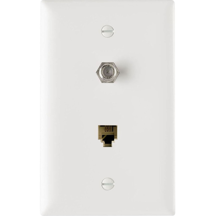 1 TELE/1 F TYPE COAX IN 1G TP PLT W