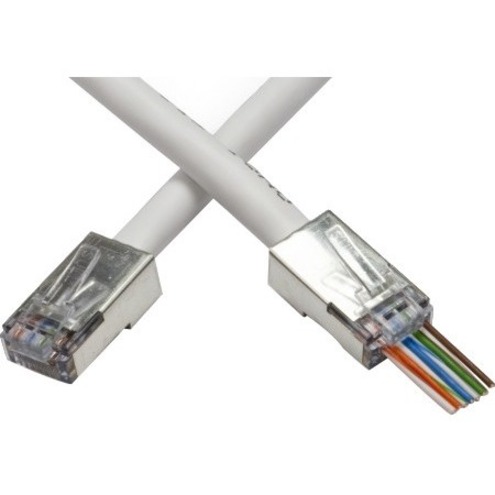 EZ-RJ45 SHIELDED CAT5E/6, (INTERNAL GROUND). 50/CLAMSHELL.
