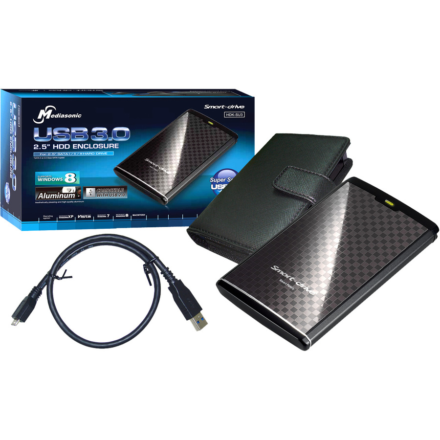 Boîtier de disque dur externe MEDIASONIC Smart Drive noir 2,5&quot; SATA 3 (6G) - USB 3.0 (HDK-SU3 / HDR-SU3)