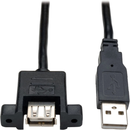 EATON TRIPP LITE SERIES USB 2.0 PANEL MOUNT EXTENSION CABLE (A M/F), 6-IN. (15.2