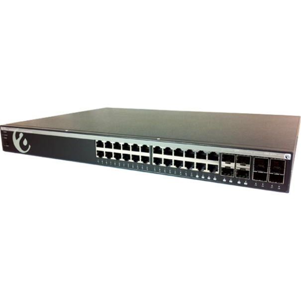 STACKABLE 24 PORT GIGABIT POE (802.3AT) LAYER 2 SWITCH WITH 4 10G SFP+