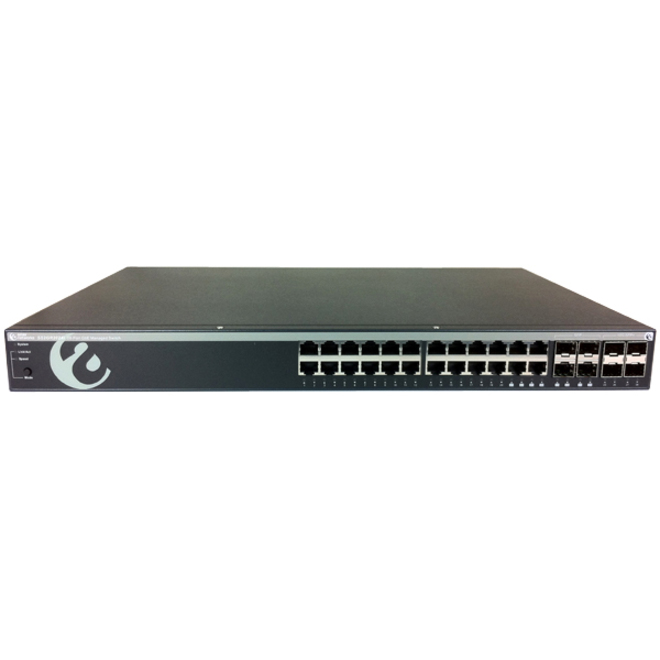 STACKABLE 24 PORT GIGABIT LAYER 2 SWITCH WITH 4 10G SFP+