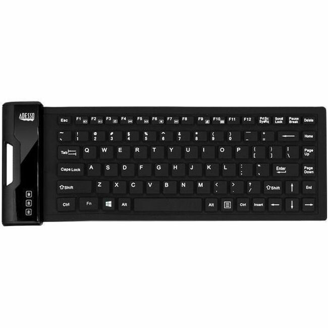 USB ANTIMICROBIAL WATERPROOF FLEX BLACK MINI MULTIMEDIA/HOT KEYS