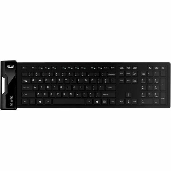 USB ANTIMICROBIAL WATERPROOF FLEX BLACK FULL MULTIMEDIA/HOT KEYS