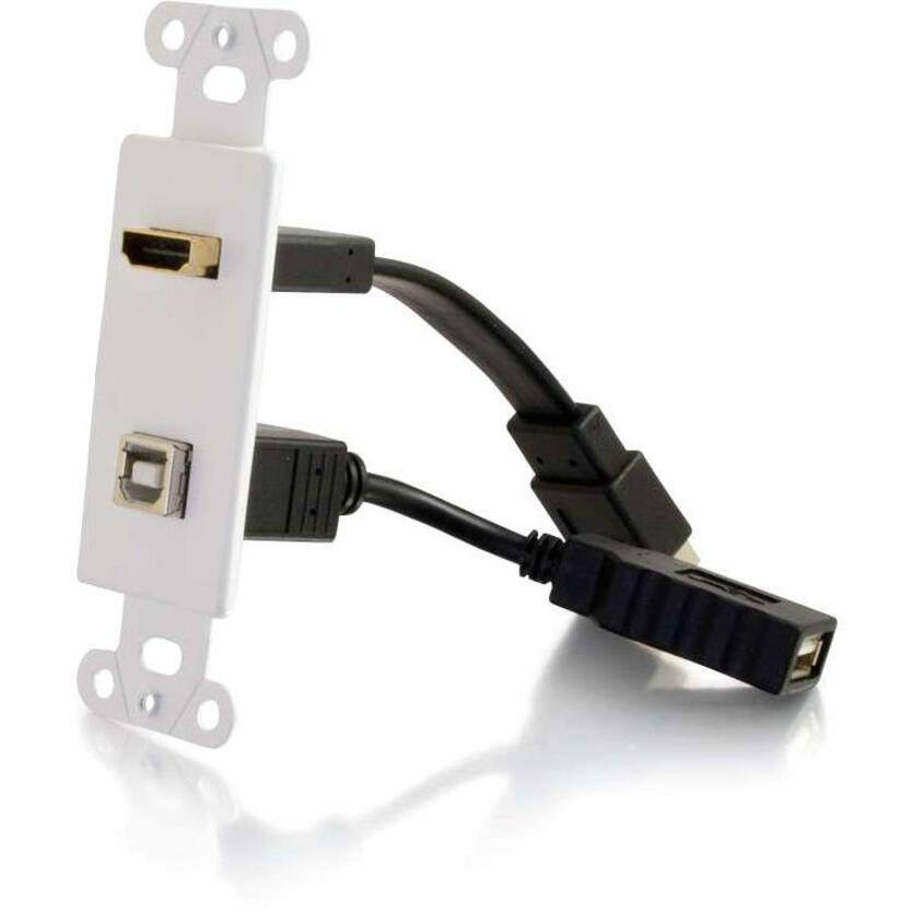 WALL PLATE - USB-B,HDMI LEFT CONNECTOR - FEMALE LEFT GENDER - USB-A,HDMI RIGHT C