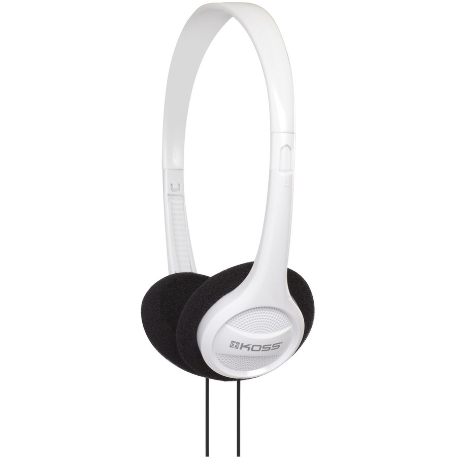 Koss On-Ear Headphones KPH7W — Adjustable Headband, 4 ft Cord, 3.5 mm | White, Stereo