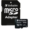 Verbatim 64 GB microSDXC | Class 10/UHS-I (U1) ,70 MB/s Read (44084)