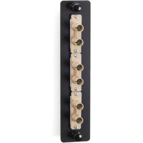 LOW-DENSITY MULTIMODE FIBER ADAPTER PANEL - CERAMIC SLEEVE, (3) ST DUPLEX, BEIGE