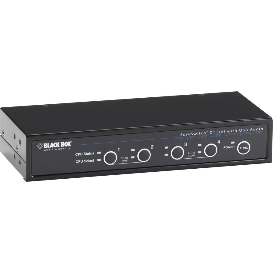 DVI-D SINGLE-MONITOR DESKTOP KVM SWITCH - BIDIRECTIONAL USB, AUDIO, 4-PORT
