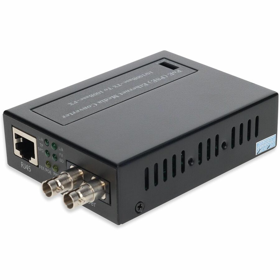 ADDON 10/100BASE-TX(RJ-45) TO 100BASE-FX(ST) MMF 1310NM 2KM POE MEDIA CONVERTER