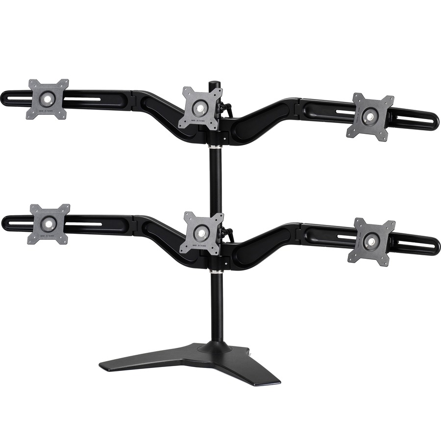 Amer 15"-24" HEX MONITOR STAND MOUNT | Up to 13.2 lbs | VESA certified 75x75 or 100x100 monitors | AMR6S