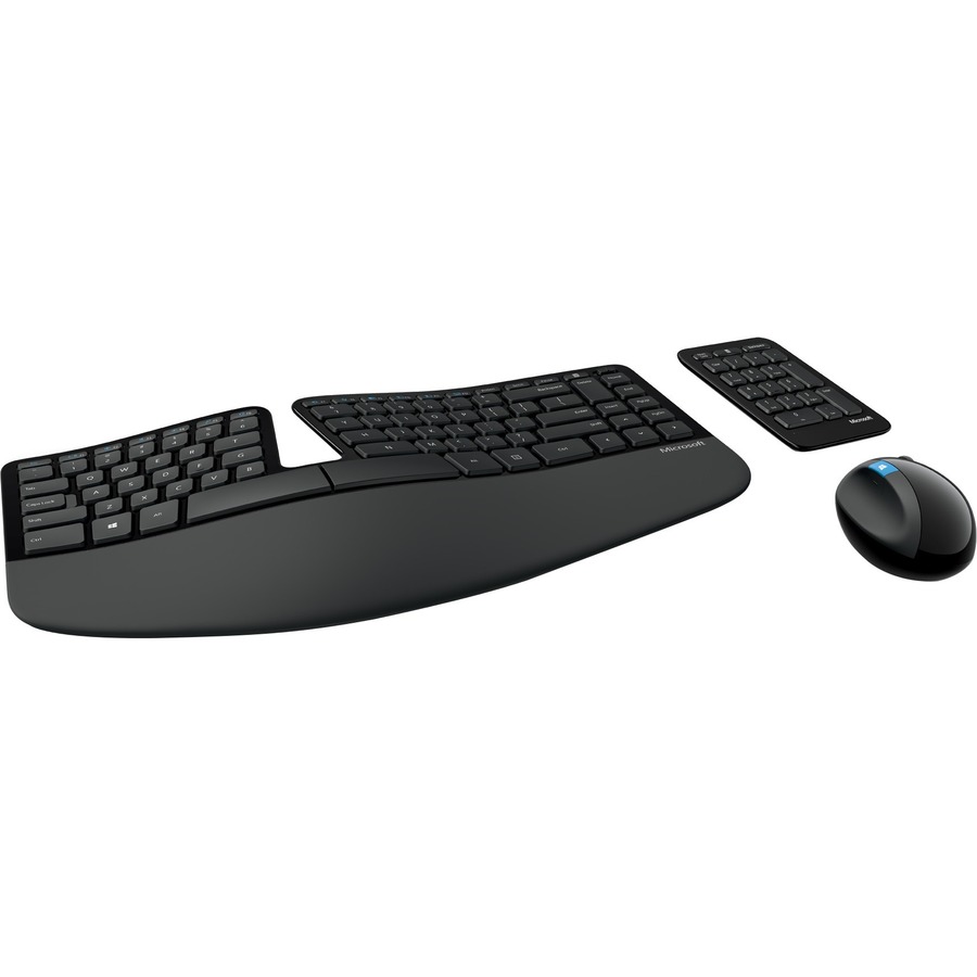 Microsoft (Sculpt Ergonomic Desktop) - Ensemble clavier-souris sans fil avec mini récepteur USB - Français - Noir (L5V-00003) (Emballage de détail)