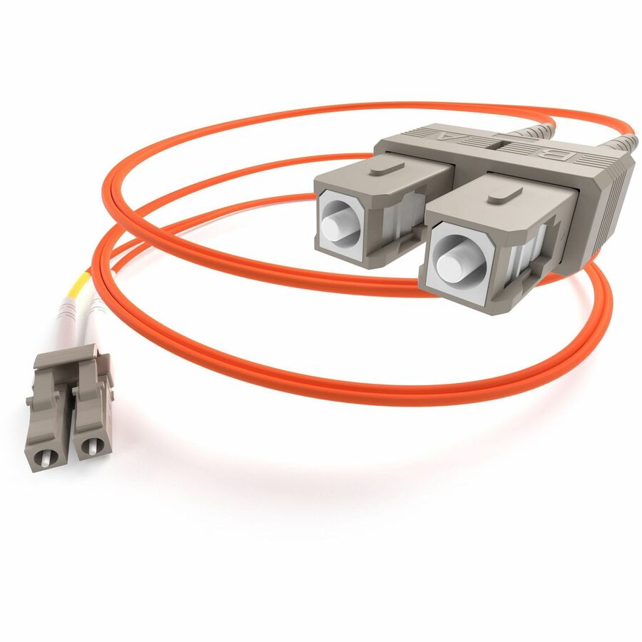 UNC 03M LC TO SC OM2 1GB FIBER OPTIC CABLE, ORANGE, OFNR, 50/125 MULTIMODE DUPLE