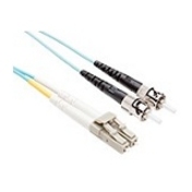 8 METER LC-ST OM3 10GIG FIBER OPTIC CABLE, AQUA, OFNR, 50/125 FIBER, MULTIMODE D